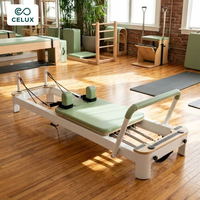 Machine de Pilates Reformer Commerciale Portable et Réglable en Aluminium Durable, Noire, Écologique, pour Studio de Fitness et Exercice Corporel