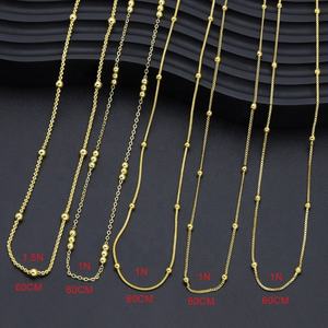 JXX Supply Dubai 60cm Brass Chain <b>Bracelet</b> Necklace Long 24k Gold Plated Fashion Jewelry for Women and <b>Men</b> for Gift - Product Image 6
