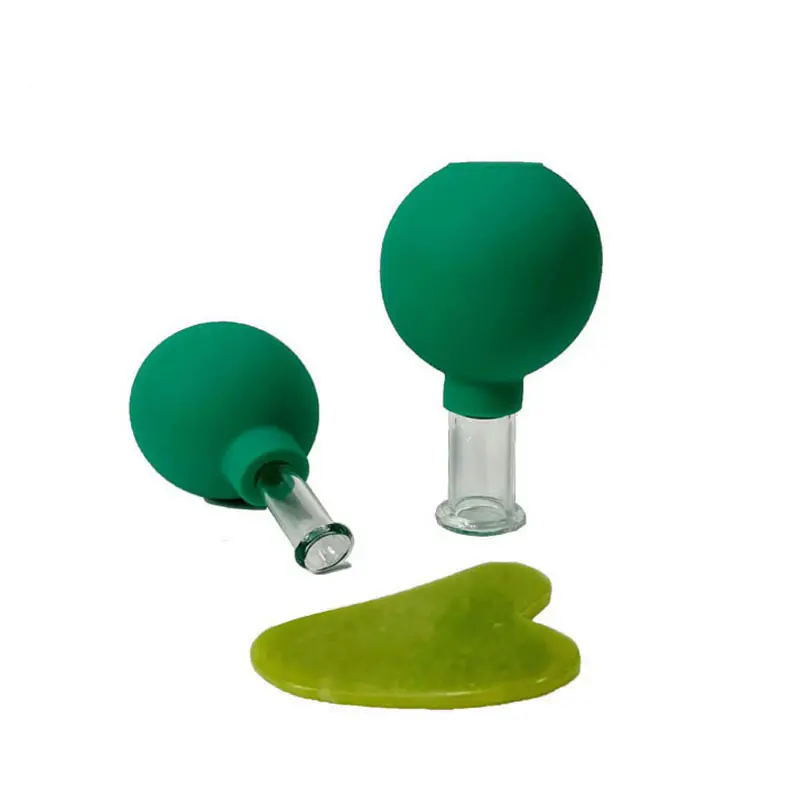 Siliconen Glazen Cupping Set Van 2 Anti Cellulitis Cup Vacuüm Cupping Massage Gezicht Zuignappen