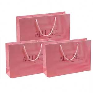 Logo personnalisé, cadeaux biodégradables, vêtements de shopping, sacs en papier, sacs à vin avec poignées, sacs en papier kraft blanc - Product Image 3