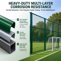 Terrain de football 5v5 et 3v3 avec panneaux en maille soudée à double fil et fixations à boulons