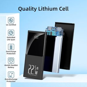 22.5W Chargeur rapide Affichage LED Power Bank 20000mAh <span class=keywords><strong>Batterie</strong></span> <span class=keywords><strong>externe</strong></span> portable pour iPhone pour appareils <span class=keywords><strong>Samsung</strong></span> Type-C - Product Image 2