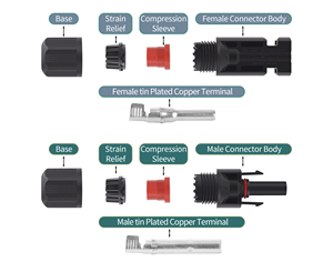 Wspvcc 2.5mm2 4mm2 6mm2 1000V DC không thấm nước Nam + Nữ Bộ PV cáp năng lượng mặt trời kết nối - Product Image 5