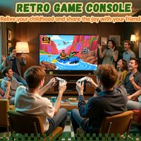 Console de jeu vidéo rétro X2 PRO avec deux manettes sans fil rechargeables, console de jeu classique, plug and play, stick de jeu 4K