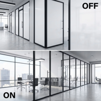 Film intelligent PDLC auto-adhésif décoratif pour vitres de confidentialité commutables, idéal pour les fenêtres de bureau, les cloisons de maison, les chambres et les salles de bain (électrique)