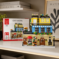 Ensemble de blocs de construction Hôtel Urbain, Modèles de Cafés et Scènes de Rue pour Magasins de Jouets, Boutiques d'Hobbies, Vendeurs en Ligne OEM Mondiaux