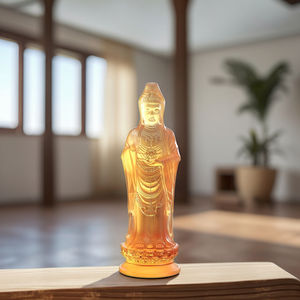 Zen patung emas Guanyin Bodhisattva, dekorasi penyembuhan Kristal postur luntur lembut tertutup untuk Yoga Buddha - Product Image 6