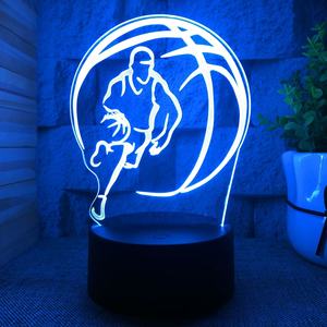 Hersteller 3D Acryl Nachtlicht Basketballs piele Player Lampen LED Smart Home Lights 7 Farbwechsel für Kinder - Product Image 4