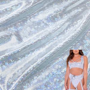 No MOQ brillante reflectante Mystique Dots metálico Foggy Foil elástico Nylon Spandex tela trajes de baño ropa de playa patinaje telas - Product Image 1