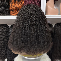 Perruque en dentelle HD suisse 13x6, cheveux humains vierges Remy bouclés Kinky Curl, nœuds blanchis, ligne de cheveux 4C, 12-36 pouces, couleur naturelle 13*6
