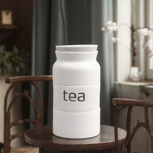 Design unico sigillato bianco cina caffè <span class=keywords><strong>zucchero</strong></span> logo personalizzato contenitore di stoccaggio in ceramica barattolo per il tè - Product Image 6