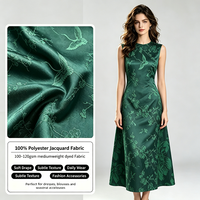 Tissu Jacquard en Polyester Teint Écologique de Qualité Supérieure, Poids Moyen, Vente en Gros Usine pour Robes de Mode, Hauts et Manteaux pour Femmes