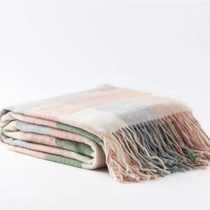 Bufanda a cuadros de lana Manta de invierno para hombres y mujeres Cálido 30% Lana 70% Bambú Chales a cuadros Cachemira - Product Image 2