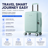 Valise à roulettes rigide légère personnalisée OEM avec poche avant, port USB et protection anti-rayures en PC pour marque