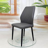 Chaises de salle à manger de luxe léger, chaises à dossier modernes et simples pour appartements de petite taille, chaises créatives en cuir artistique