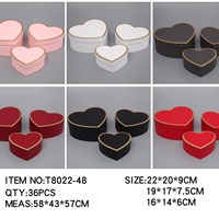 Boîte cadeau en forme de cœur en trois parties, boîte cadeau pour la Saint-Valentin, boîte cadeau de Noël, emballage cadeau pour rouge à lèvres, parfum, souvenir