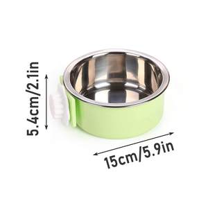 Qbellpet ที่ป้อนอาหารน้ำแบบแขวนได้กรงแบบถอดได้ชามสุนัขพร้อมขาตั้งชามสแตนเลสชามสุนัขชามน้ำ - Product Image 2