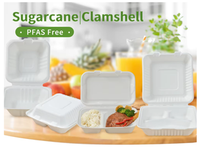 Disposable <b>Biodegradable</b> Sugarcane Bagasse Takeaway Lunch Container with Lid for Fast Food <b>Packaging</b> and Meal Delivery - Product Image 5