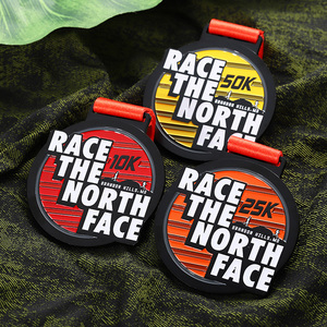 Medallas de Carrera Hills Finisher 10k 25k 50k, Medallas de Metal Esmaltado de Aleación de Zinc con Diseño 3D de Corredor en Pendiente, Texto Personalizado, Medallas Hechas a Medida para Regalo o Recuerdo - Product Image 2