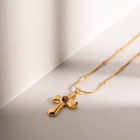 BJG0410N collier croix en acier inoxydable or 18 carats bijoux à la mode pour femmes pour les mariages fêtes fiançailles
