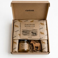 Boîte cadeau en kraft personnalisée avec papier d'emballage, logo personnalisé, boîte d'emballage en carton ondulé pour coffret cadeau souvenir
