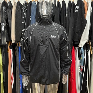 Veste en nylon imperméable et coupe-vent avec fermeture éclair, design tendance, bande réfléchissante 3M personnalisée, veste coupe-vent légère en polyester - Product Image 1