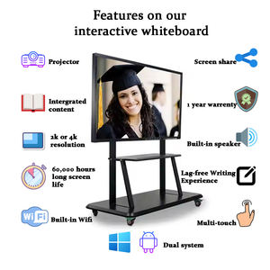 شاشة عرض تفاعلية مسطحة تعمل باللمس مقاس 75 بوصة، سبورة رقمية ذكية للتعليم والمؤتمرات - Product Image 2