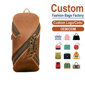 Monedero de cuero de primera calidad color caramelo para hombre con cremallera diagonal |   Fabricación Personalizada OEM/ODM para Marcas Minimalistas - Product Image 1