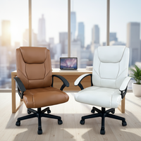 Chaise de bureau de direction ergonomique pivotante à dossier haut, réglable en hauteur, avec accoudoirs fixes, pour ordinateur, économique