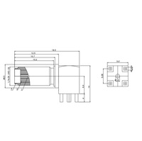 Conector Coaxial RF SMA Hembra de Ángulo Recto para PCB, 50 Ohmios, Chapado en Oro, Montaje Industrial de 90 Grados a Través del Orificio