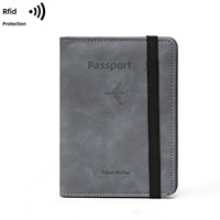 Porte-passeport unisexe personnalisé avec logo RFID anti-scan, étui en cuir PU, simple, élégant, multifonction, porte-cartes, porte-carte d'identité