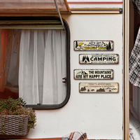 Letrero Metálico Vintage Largo para Camping y Montaña, Decoración de Pared con Frases de Aventura para Cabaña, Granja o Porche