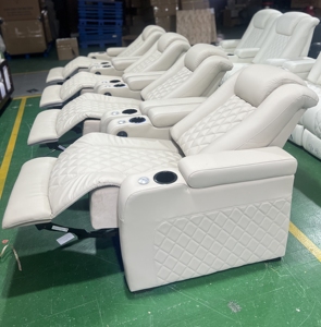 Conjunto de Sillones Reclinables de Cuero de Lujo, Sillón Reclinable de Cuero Genuino para el Hogar, Sala de Estar, Alemania, Cuero Doble - Product Image 1
