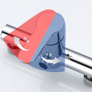 Robinet de douche encastré Zimani en acier inoxydable, entreaxe 15 cm, mitigeur eau chaude et froide à poignée unique avec cartouche en laiton - Product Image 3