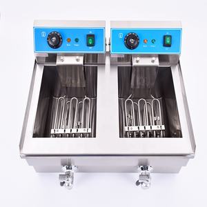 TRUWIN 최고 판매 상업용 주방 19 + 19L 더블 탱크 전기 도넛 깊은 프라이어 기계 오일 배수 밸브 1 년 보증 쉬운 - Product Image 2