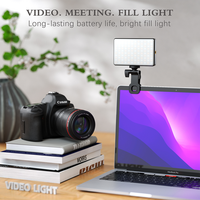 Anneau lumineux portable à LED 120, alimenté par batterie, température de couleur 2500-9000K, support de téléphone, matériau PC/ABS, éclairage à interrupteur