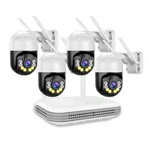 Oem 5mp 4ch Wifi Nvr Kit Icsee Draadloze Buitenbeveiliging Wifi Netwerk Ptz Camera Kit Home Wifi Cctv Surveillance Systeem