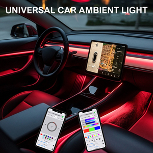 Kit <span class=keywords><strong>Luci</strong></span> Ambientali RGB LED per <span class=keywords><strong>Auto</strong></span> Trontech con Zone Indipendenti, Controllo APP, Universale 12V, Illuminazione Interna per Porte con Modalità Chaser - Product Image 6
