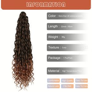 Capelli sintetici Jessica da 22 pollici per trecce, in fibra resistente al calore, effetto Deep Wave, extension per trecce - Product Image 3