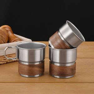 Tasse à café portable pliable en acier inoxydable 304, isolée, anti-brûlure, avec sangle, pour le camping en extérieur - Product Image 4