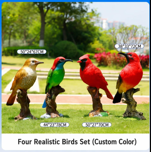 Estatua de pájaro de fibra de vidrio lista para enviar, escultura realista de animales para jardín, zoológico, paisajismo: búho, cisne, avestruz. - Product Image 3