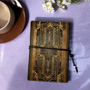 Cahier A6 fait main Design Vintage fermeture à cravate 160 Pages doux <span class=keywords><strong>cadeau</strong></span> d'anniversaire pour <span class=keywords><strong>filleul</strong></span> (16 ans et plus) avec motif géométrique - Product Image 3