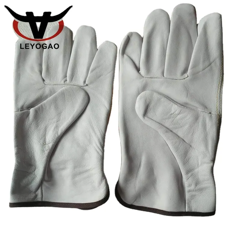 Durable driver driving cycling protective pig skin leather gloves