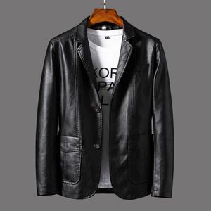 <span class=keywords><strong>Veste</strong></span> de <span class=keywords><strong>costume</strong></span> décontractée en polyester pour <span class=keywords><strong>homme</strong></span>, coupe ajustée, revers élégant, style motard, automne-hiver, taille asiatique - Product Image 1