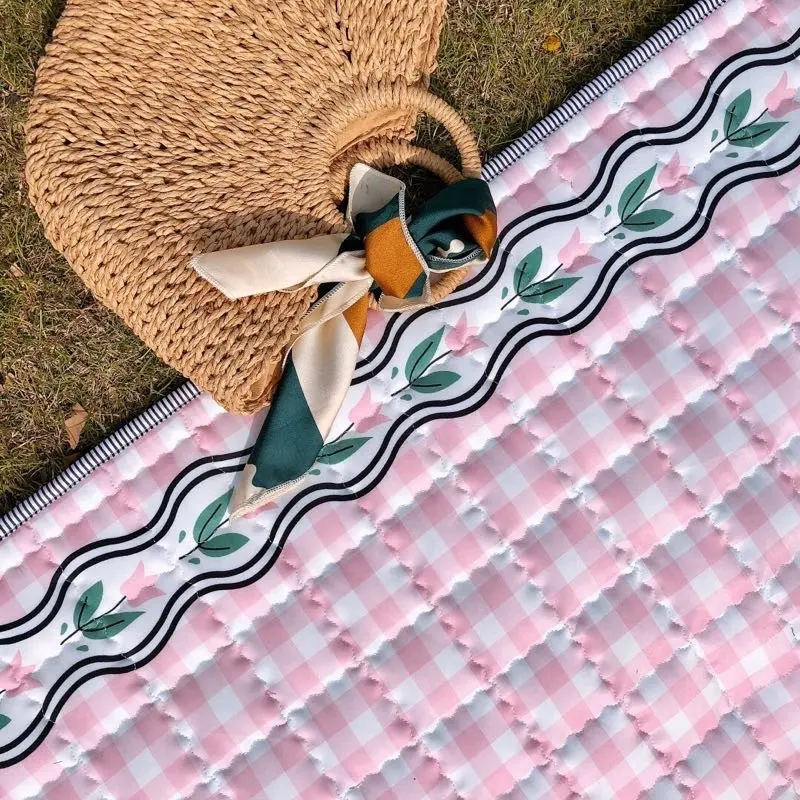 Selimut Quilt Tahan Air Anak-anak Bayi Outing Pantai Tikar Selimut Perjalanan Luar Ruangan Outing Tahan Lembap Tahan Air Menggulung Tikar