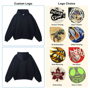 Sweat à capuche d'hiver pour homme de qualité supérieure, 100% coton, logo personnalisé, lourd, broderie 3D, coupe ample, coupe-vent, écologique - Product Image 5