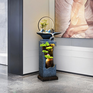 Fuente de Agua Decorativa de Estilo Chino con Rocalla de Fibra de Vidrio, Adorno de Riqueza con Agua Fluida para Sala de Estar, Uso Interior/Exterior - Product Image 5