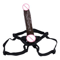 Large sangle portable souple en silicone réaliste noir sur godes pour hommes femmes12 pouces avec ceinture