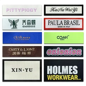 Custom Private logo End Fold Clothing Garment Tags Cotton Fabric Personalizadas Printed Clothes Woven <strong>Labels</strong> Etiquetas Para Ropa - Product Image 5