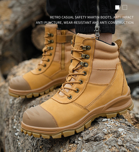 Bottes de Sécurité Haut de Gamme pour Hommes en Cuir Véritable (Vachette et Cheval), Livraison <span class=keywords><strong>Rapide</strong></span> - Product Image 4